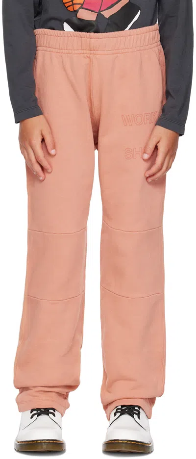 Our Legacy Kids Orange Printed Lounge Pants In Cafã© Creme