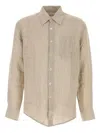 Our Legacy Textured Fabric Long Sleeves Chest Pocket Shirt In Nude