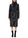 Our Legacy Knee-length Calfskin Leather Trench Coat With Tailored Fit In Black