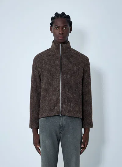 Our Legacy Knit Zip-up Sweater In Brown