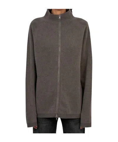 Our Legacy Dash Merino Wool Zip-up Cardigan In Brown