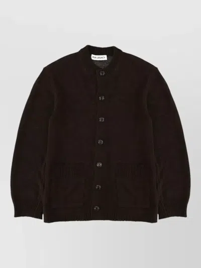 Our Legacy Knitted Sweater Featuring Practical Front Pockets In Brown