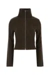 Our Legacy Textured Zip-up Sweater With High Collar And Minimalist Design In Black