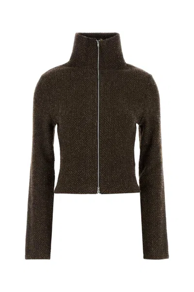 Our Legacy High Collar Cropped Cardigan With Long Sleeves In Black