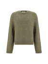 Our Legacy True Roundneck Wool And Silk Sweater In Green
