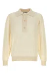 Our Legacy Big Piquet Wool-blend Polo Sweater In White Floral Pointille