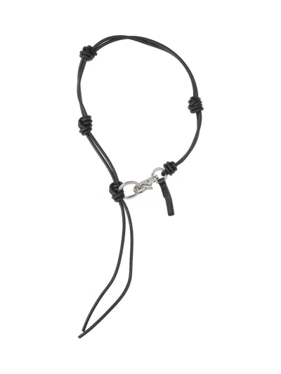 Our Legacy Knotted Cord Necklace In Black