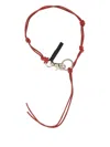 Our Legacy Knotted Leather Keyring In Red
