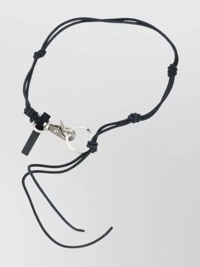 Our Legacy Knotted Metal Ring Keychain In Black