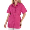 Our Legacy Ladies Cerise Cotton Ripstop Backless Army Shirt In Pink