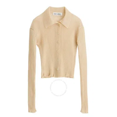Our Legacy Ladies Silver Gold Mix Mazzy Polo Shirt In Silver Tone/gold Tone