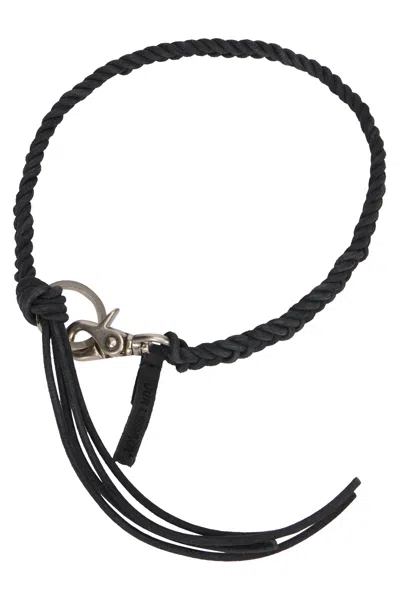 Our Legacy Ladon Leather Keychain In Black