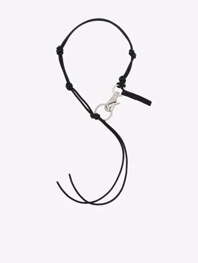 Our Legacy Ladon Leather Keyring In Black