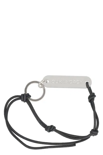 Our Legacy Ladon Leather Keyring In Black