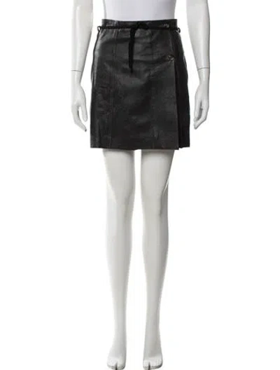 Pre-owned Our Legacy Lamb Leather Mini Skirt In Black