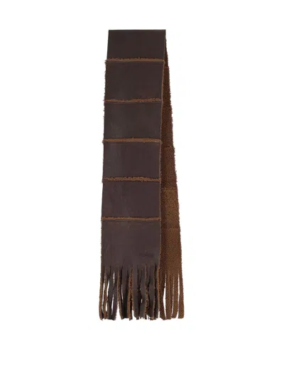 Our Legacy Lamb Shearling Scarf In Brown