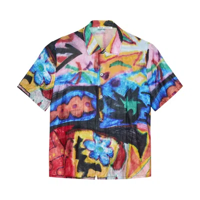 Pre-owned Our Legacy Landscape Daylight Print Short-sleeve Box Shirt 'multi-color' | Men's Size Xs