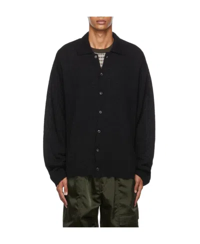 Our Legacy Lapel Knitted Cardigan In Black