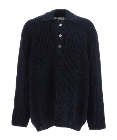 Our Legacy Lapel Long-sleeved Sweater In Black