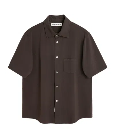 Our Legacy Lapel Short-sleeved Shirt In Black