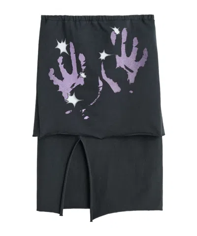 OUR LEGACY LAYERED HAND-PRINT COTTON SKIRT