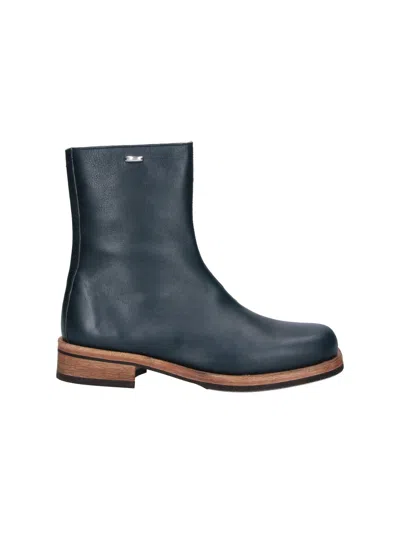 Our Legacy Leather Ankle Boots In Multi