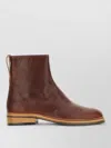 Our Legacy Leather Ankle Boots Pull Tab Round Toe In Brown