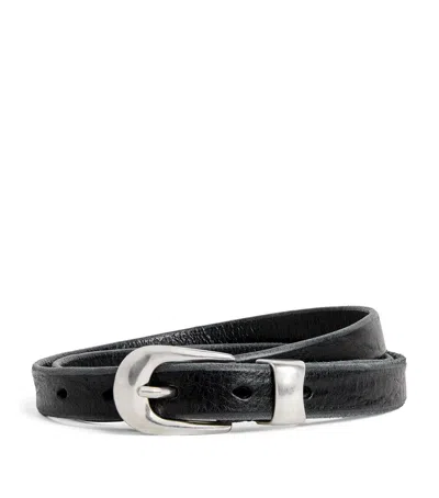 Our Legacy Leather Antiqued Belt In Black