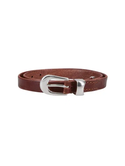 Our Legacy Leather Belt 2 Cm In Brown