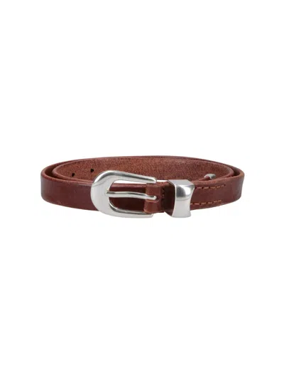 Our Legacy Leather Belt "2 Cm" In Brown
