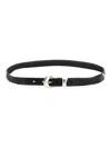 Our Legacy Belt Leather Silver-tone Hardware In Black