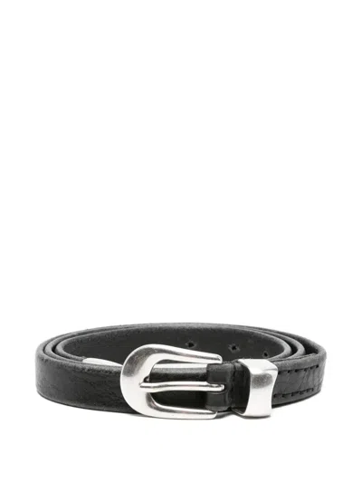 Our Legacy Leather Belt In Black