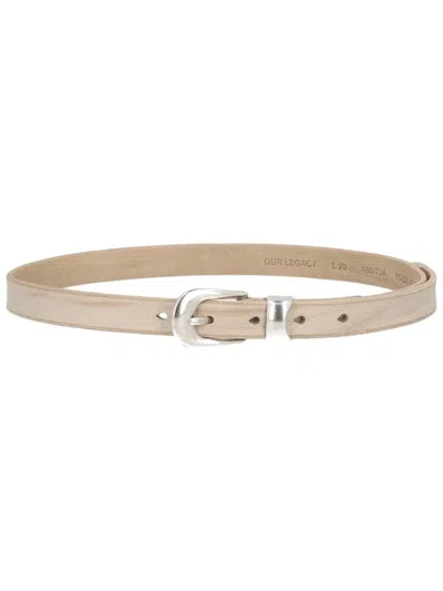 Our Legacy Leather Belt In Neutral