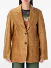 Our Legacy Brown Leather Blazer With Tailored Silhouette In Brown