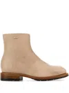 Our Legacy Beige Leather Engine Ankle Boots In Neutrals