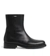 Our Legacy Block Heel Round Toe Smooth Finish Boots In Black