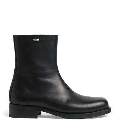 OUR LEGACY LEATHER CAMION ANKLE BOOTS