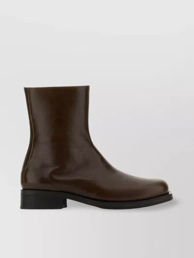 OUR LEGACY LEATHER CAMION ANKLE BOOTS