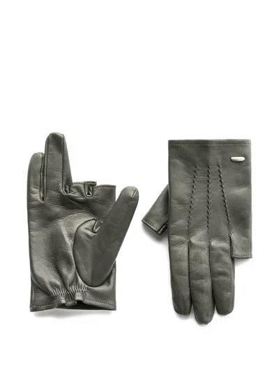 Our Legacy Leather Gloves In Gray