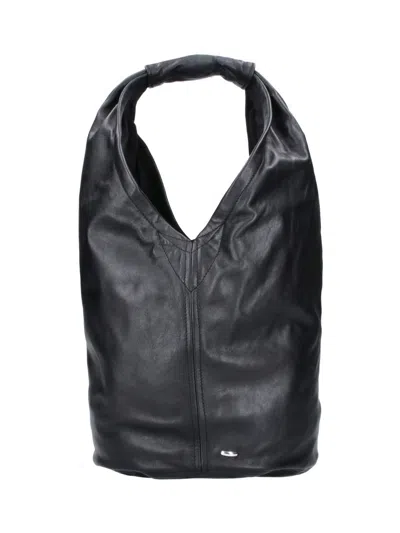 Our Legacy Leather Hobo Tote Bag In Black