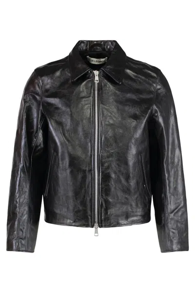 Our Legacy Leather Jacket In Black