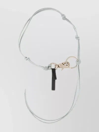 Our Legacy Leather Keychain Knotted Design In White