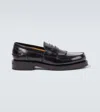 Our Legacy Polished Black Leather Loafers With Decorative Fringe Detail In Black