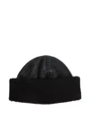 Our Legacy Dome Shaped Faux Leather Hat With Shearling In Black