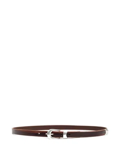 Our Legacy Polished Metal Buckle Brown Leather Belt