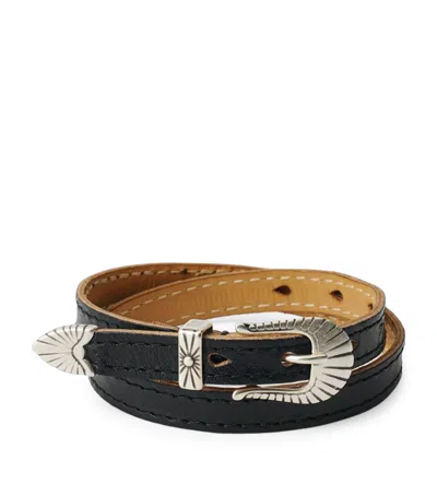 Our Legacy Leather Wrap-around Cowboy Necklace In Black