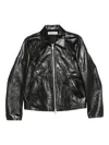 Our Legacy Zippered Long-sleeved Leather Jacket In Black