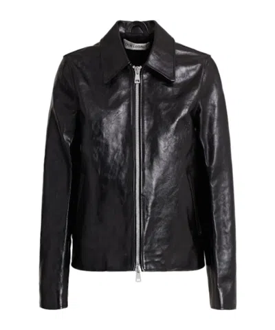 Our Legacy Leather Zip-up Jacket In Black