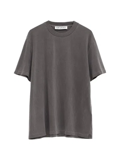 Our Legacy Mens Worn Black Boxy Short-sleeve Cotton-jersey T-shirt In Gray
