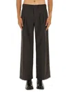 Our Legacy Wide Leg Trousers Elastic Waistband In Brown